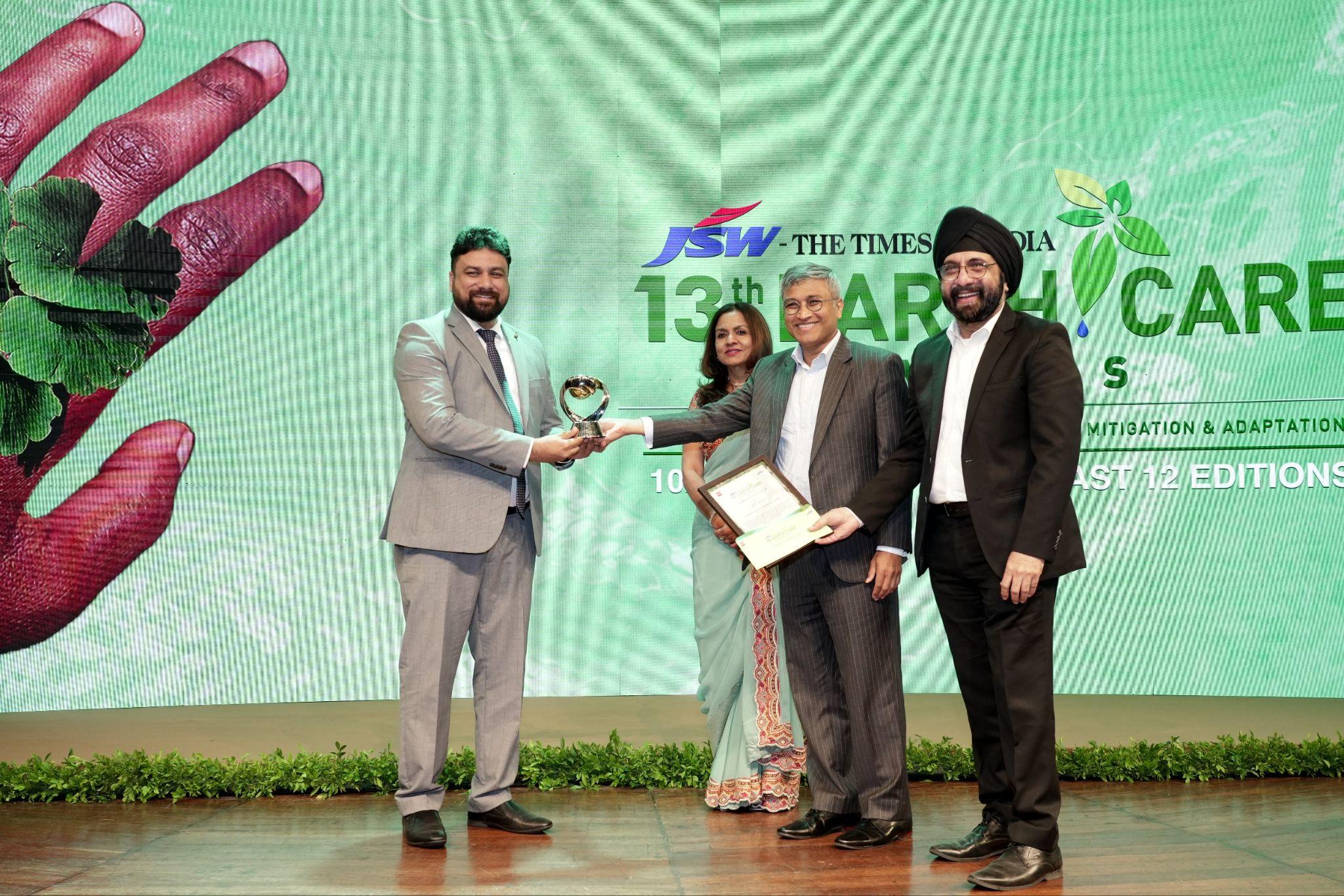 Minimac Systems recognised for Emerging Businesses in Climate Action at the JSW-TOI 13th Earth Care Awards